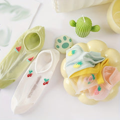 5-Pair Fruit Print Low Cut Socks Women's Stockings