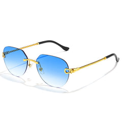 Retro Sunglasses Pilot Round Alloy Eyewear Men Women Gradient Sunshades UV 400