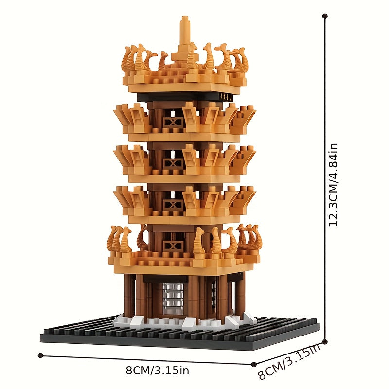 Yellow Crane Tower Building Blocks Desktop Decoration & Holiday Gift