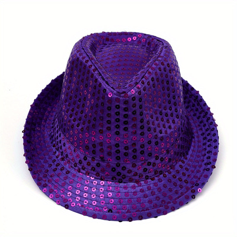 Mens Wide Brim Fedora Hat Sequins