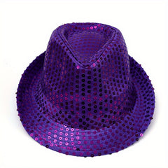 Mens Wide Brim Fedora Hat Sequins
