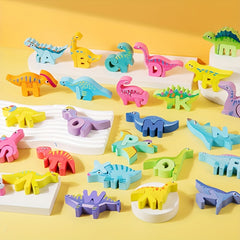 Alphabet Puzzle Dinosaurs Wooden Blocks for Kids Educational Toy