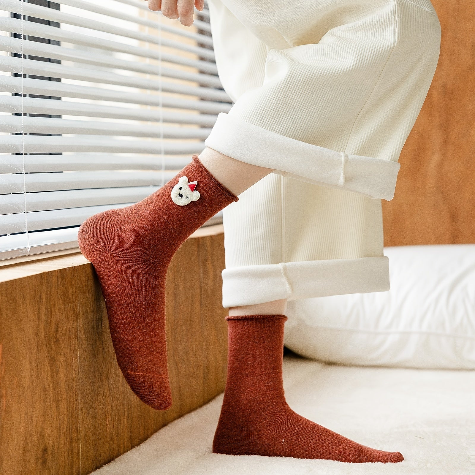 Animal Pattern Floor Socks Cozy Warm Mid Tube Socks Women's Stockings