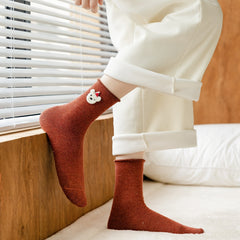 Animal Pattern Floor Socks Cozy Warm Mid Tube Socks Women's Stockings