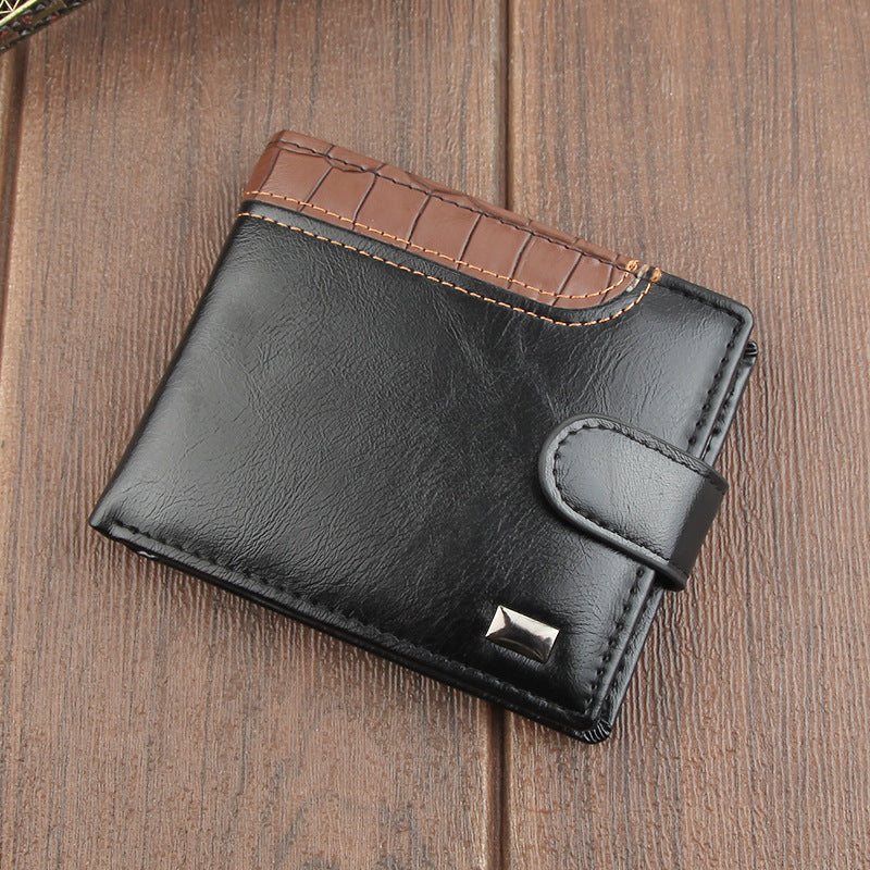 Men's Crocodile Style PU Leather Wallet With Zipper Card Slots