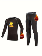Kids Cartoon Thumb Pattern Fleece Set