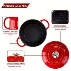 Enameled Cast Iron Dutch Oven With Lid 23cm 3.7L 4QT