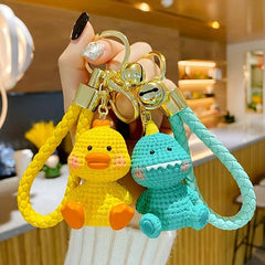 Resin Bunny Pig Dinosaur Keychain Bag Charm Car Keyring Pendant