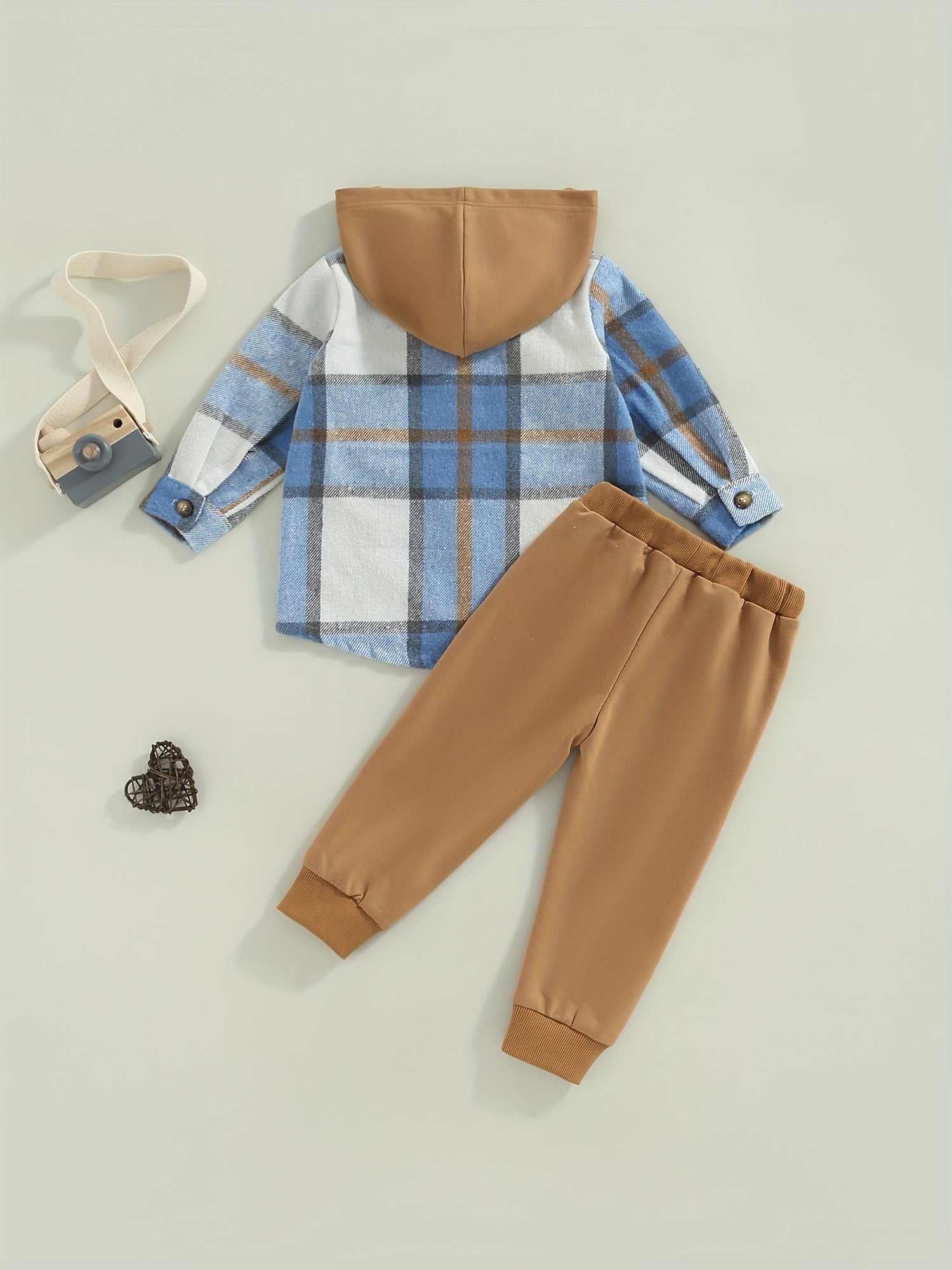 2Pcs Baby Boy's Hoodie Shirt & Pants Set Sweatsuit Outfit