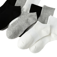 3 Pairs Classic Solid Socks Comfy & Breathable Multi-color Sock Pack