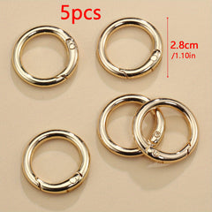 5pcs Metal O Ring Spring Clasps for DIY Jewelry Carabiner Keychain Bag Clips
