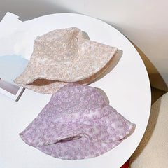 Mesh Lace Flower Embroidery Fisherman Hat for Women