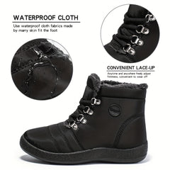 Fur Lined Snow Boots Waterproof Windproof Non Slip Winter Boots
