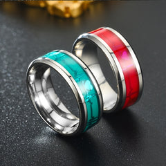 Heart-shaped Titanium Steel Ring Luminous Couple Ring