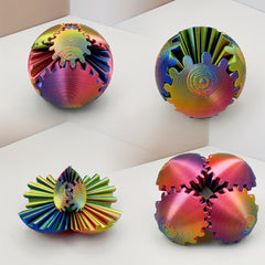 3 Pack 3D Printed Gradient Gear Balls for Desk Decor