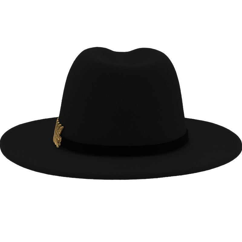 Men's Golden Fishbone Woolen Jazz Hat