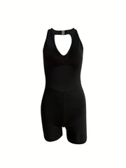 Deep V Neck Slim Romper Jumpsuit Casual Sleeveless Cut Out Romper