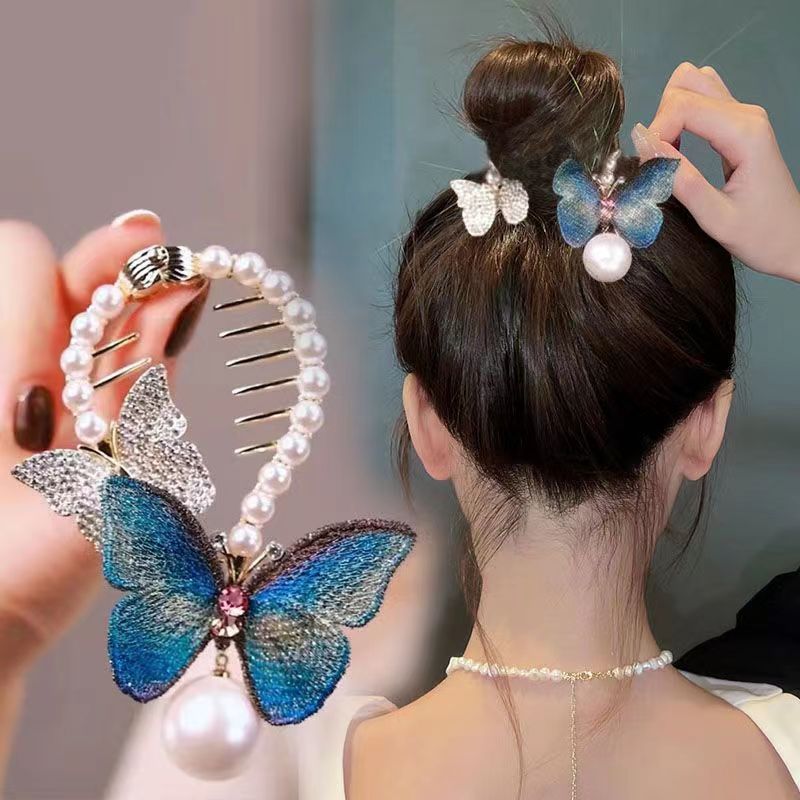 Retro Butterfly Hair Comb Clip Headdress for Women Girls