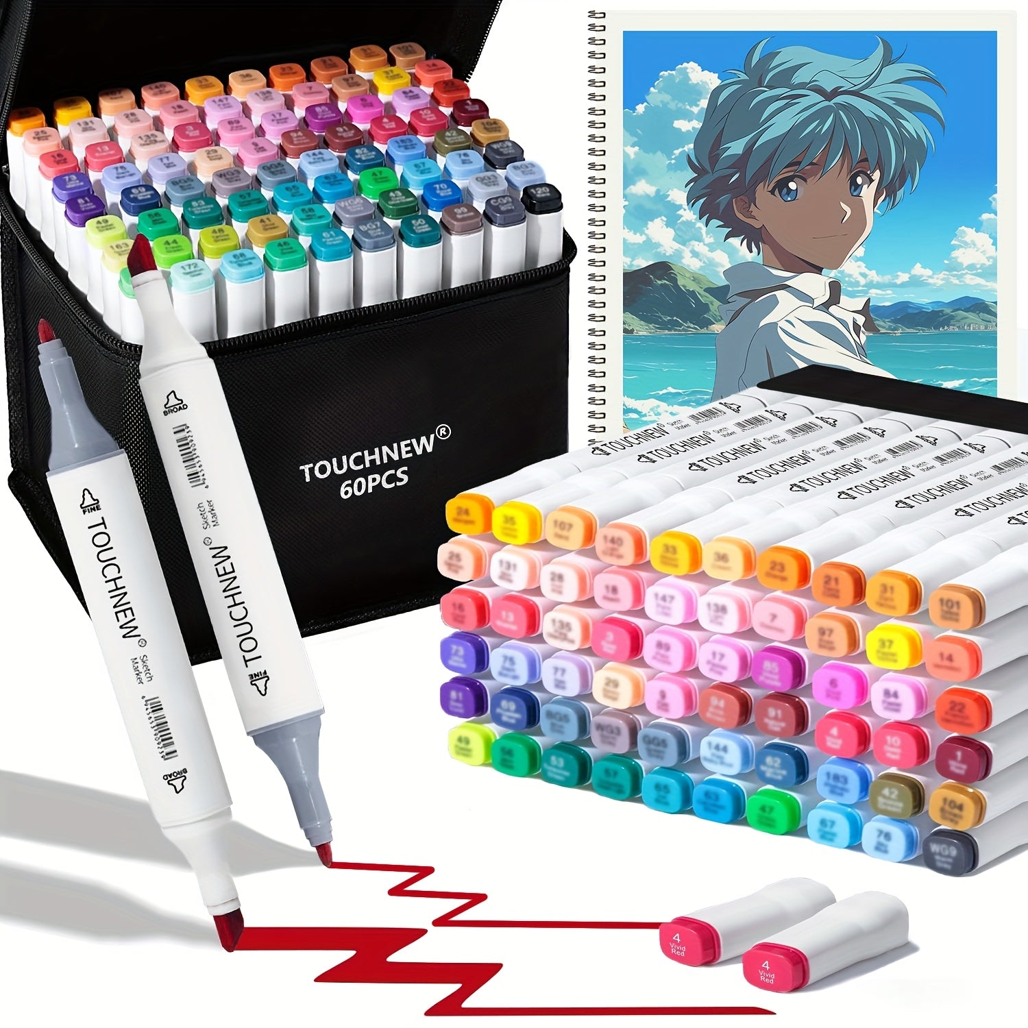 Dual Tip Markers Waterproof & Durable with Storage Bag
