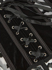 Bat Print Strapless Corset Bustier Tummy Control Mesh Body Shaper