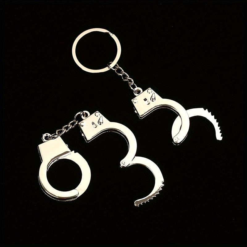 4 Pcs Mini Handcuffs Metal Keychain Novelty Keyring Alloy Keychain Gift