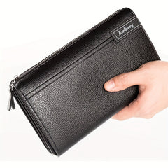 Men's Long Leather Wallet Clutch Business Handbag