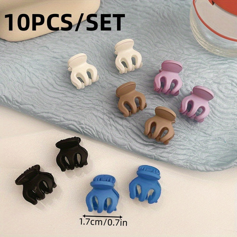 10Pcs Set Small Grab Clip Hairpins Frosted Hair Claw Hair Accessories