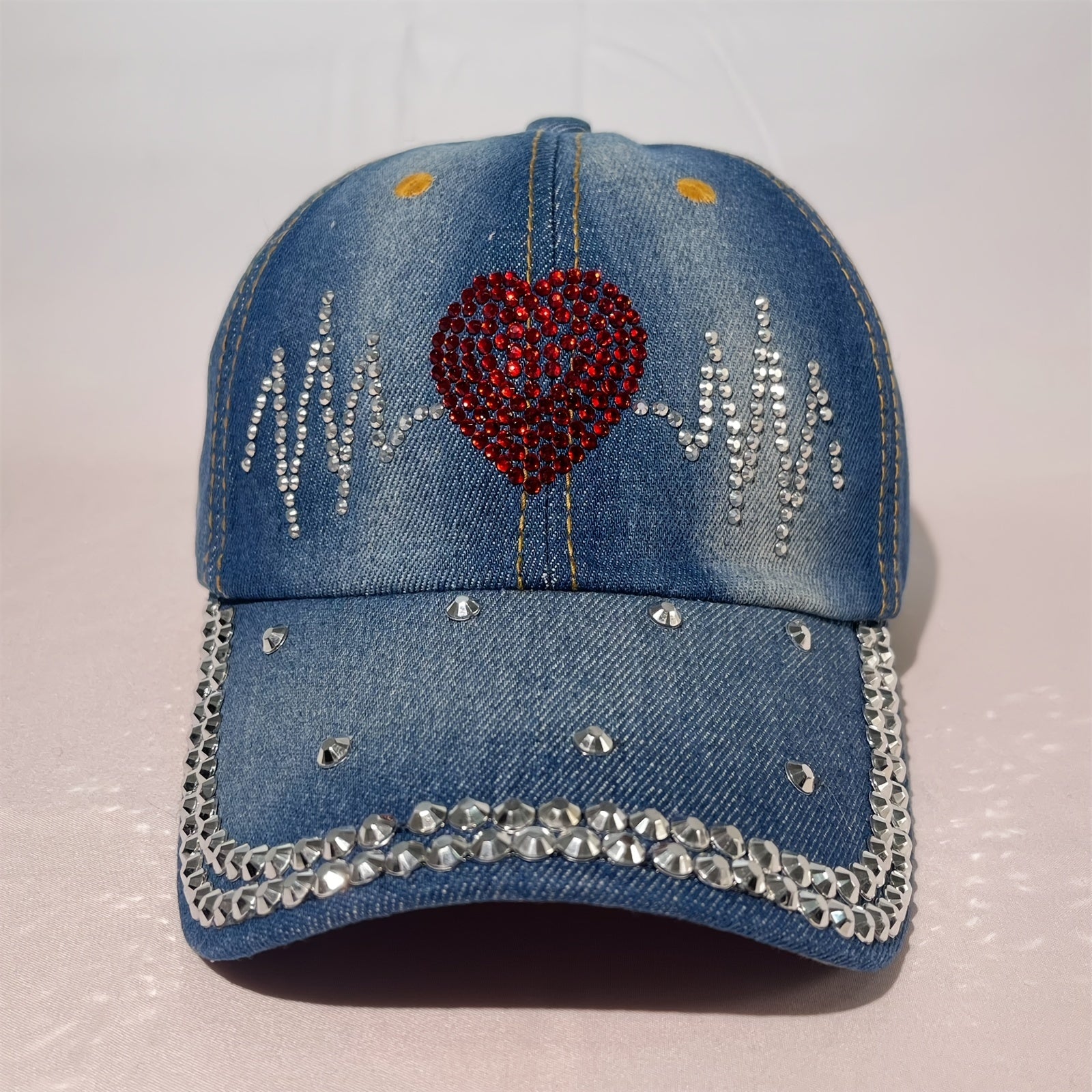 Women's Love Heart Bling Baseball Cap