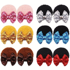 Sequin Mouse Ears Hair Clips Glitter Bows Baby Girls Hair Accessories