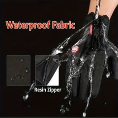 Winter Zipper Warm Gloves - Touch Screen Windproof Non Slip Gloves