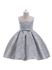Embroidered Flower Girl Princess Dress for Party, Wedding, Performance