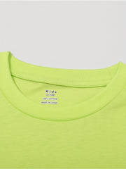 Kids Plain Cotton T Shirt Crew Neck Short Sleeve Top For Summer