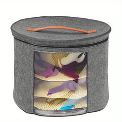 Large Felt Cowboy Hat Storage Box Dustproof Lid Closet Organization
