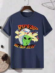 Men's Alien Pattern T-shirt Active Stretch Tee For Outdoor