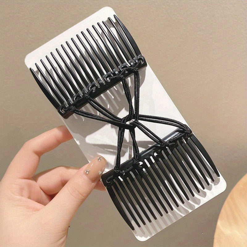 Elastic Double Side Hair Comb Hairdressing Ladies Hair Side Comb Beaded