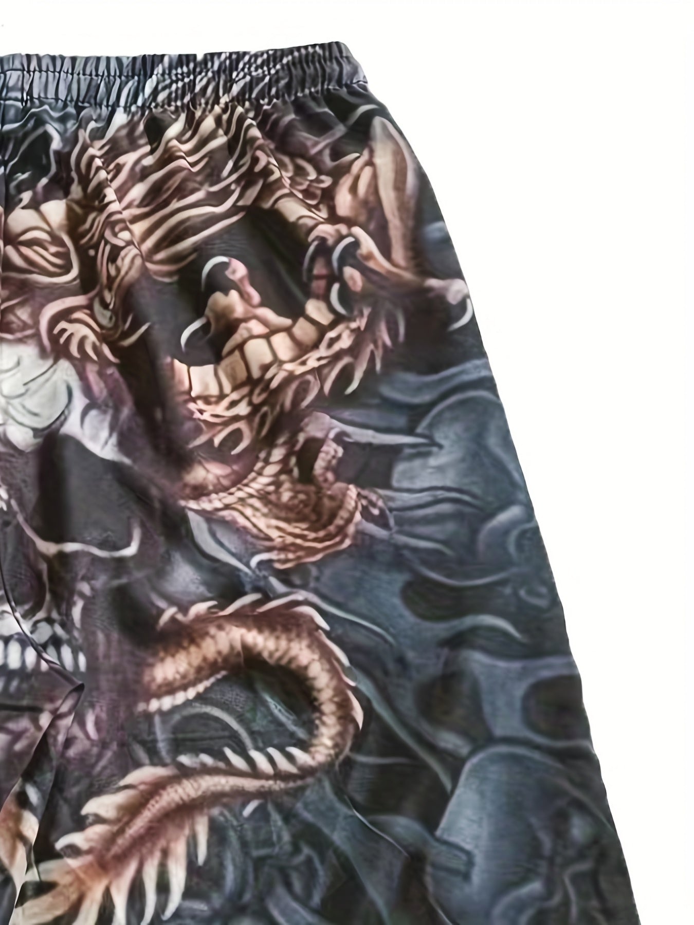 Men's 3D Skull Print Shorts with Elastic Waistband