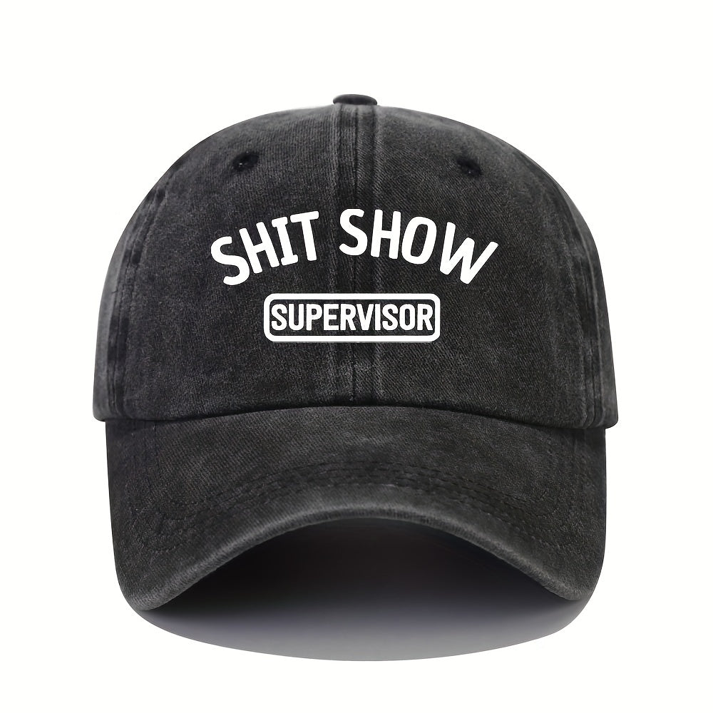 Adjustable Mens Top Peaked Cap SHIT SHOW Printing