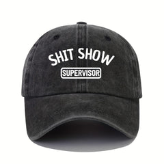 Adjustable Mens Top Peaked Cap SHIT SHOW Printing