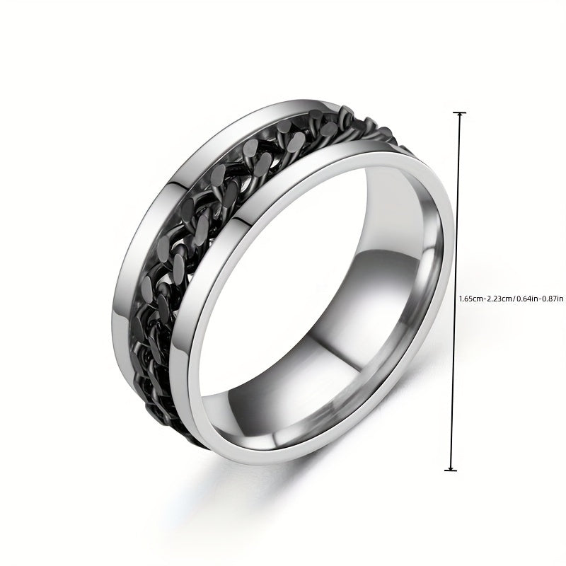 Hip Hop Style Rotatable Ring for Men