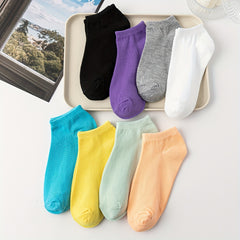 8 Pairs Crew Ankle Socks Comfy & Breathable All-match Socks Women's Stockings