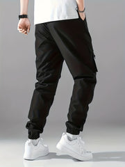 Smile Print Cargo Pants Men s Flap Pocket Trousers Loose Casual Outdoor Pants