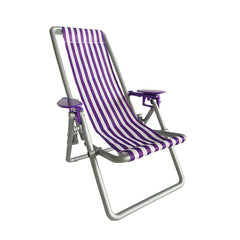 Mini Beach Chair Folding Canvas Striped Dollhouse Accessory