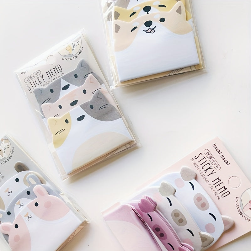 2pcs 90 Sheets Animal Sticky Notes for Office & School