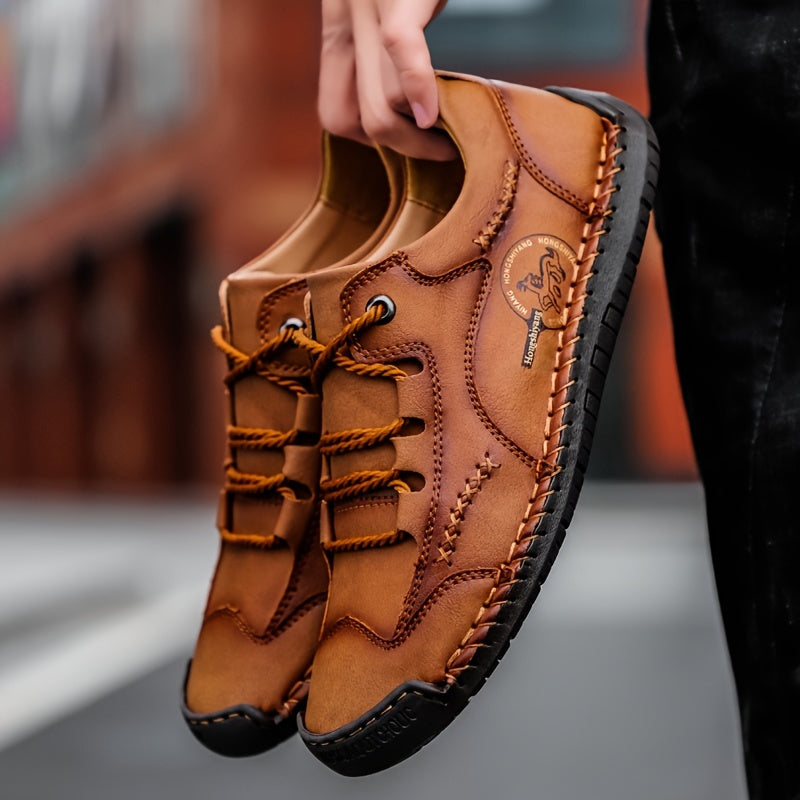 Men's Colorful Stitched Loafers Non Slip Outdoor Sneakers