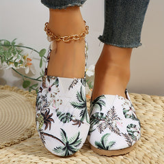 Floral Print Slip-On Sneakers Lightweight Non-Slip Shoes