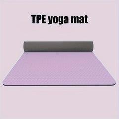 1pc TPE Double sided Non slip Cushioned Yoga Mat Pilates Supplies Home Fitness