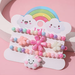 3pcs Unicorn Pendant Beaded Bracelet Set For Kids
