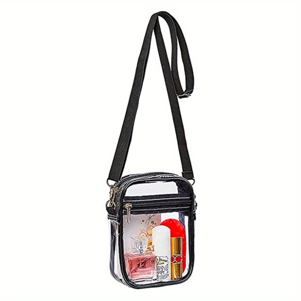 Transparent Waterproof PVC Crossbody Bag Clear Casual Phone Storage Bag