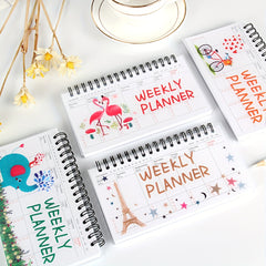 One Week Planner Schedule Book Student Portable Coil Flip Notepad