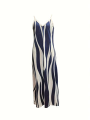  Ombre Print V Neck Maxi Dress